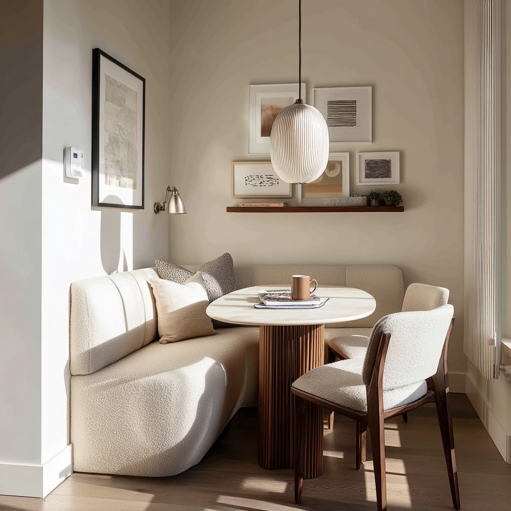 Compact Luxe in a Narrow Dining Nook