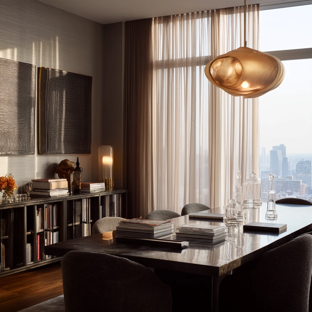 Penthouse Dining Room With City Views