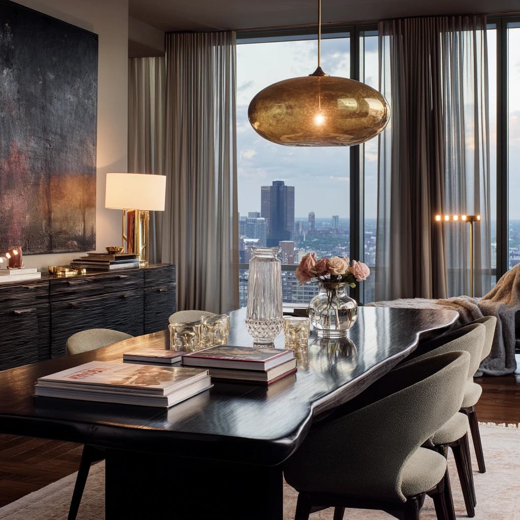 Penthouse Dining Room With City Views
