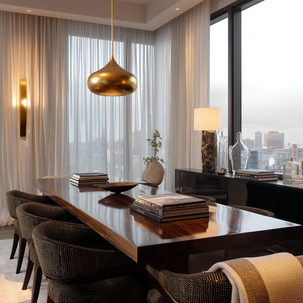 Penthouse Dining Room With City Views