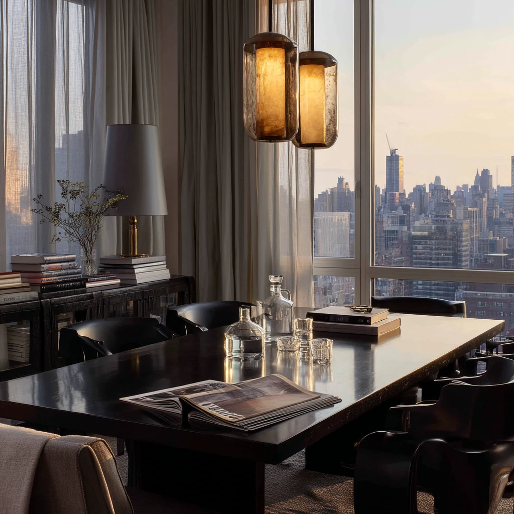 Penthouse Dining Room With City Views
