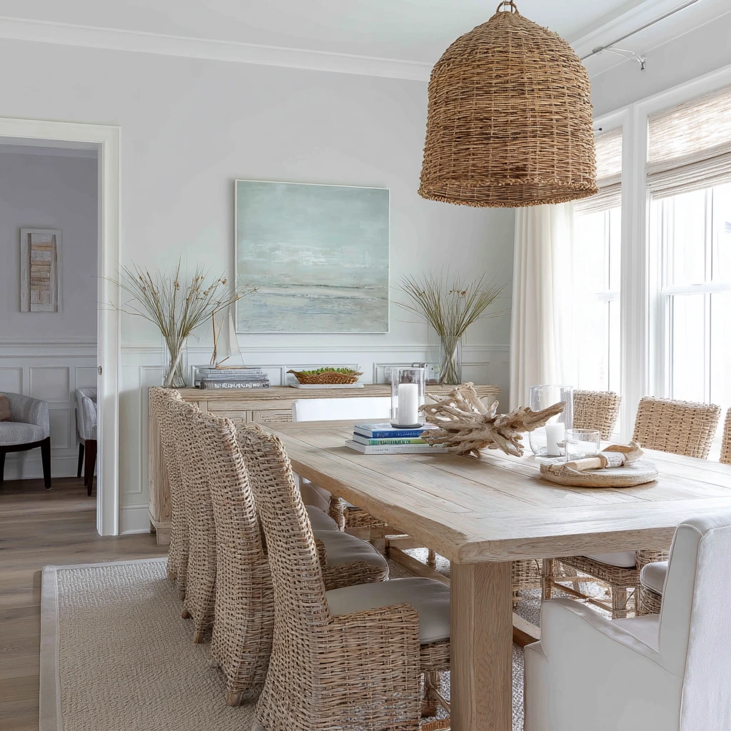 Coastal Luxe Dining Room After a Beach Day