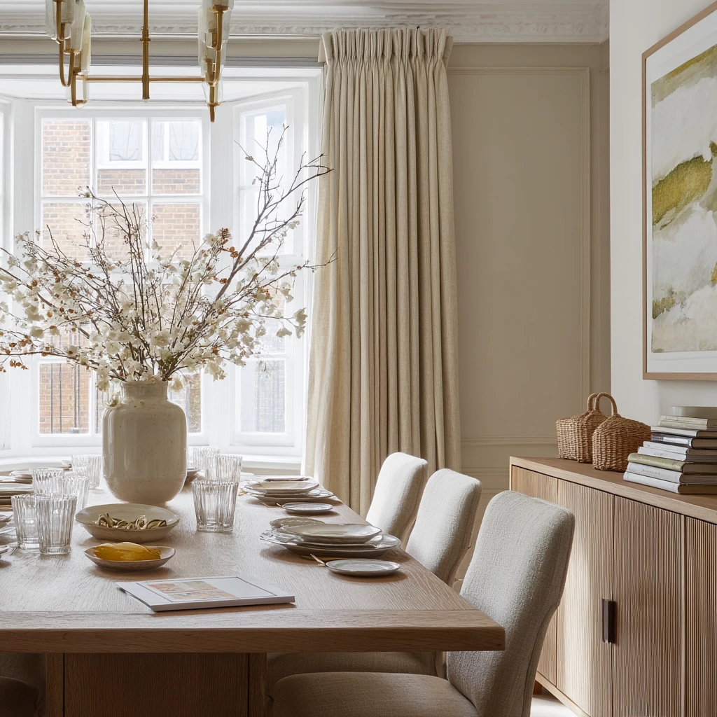 Sunlit Family Dining Room With Quiet Luxury