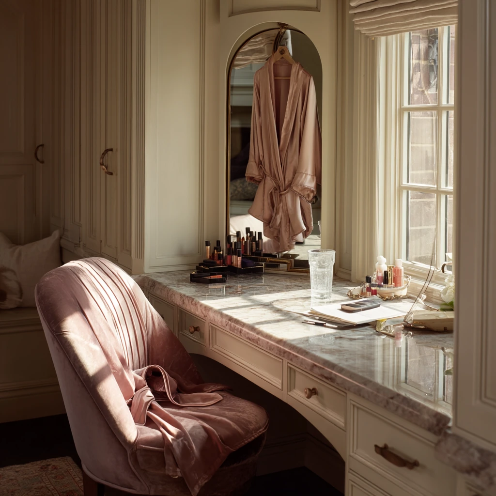 Luxury Makeup Room with Everyday Clutter