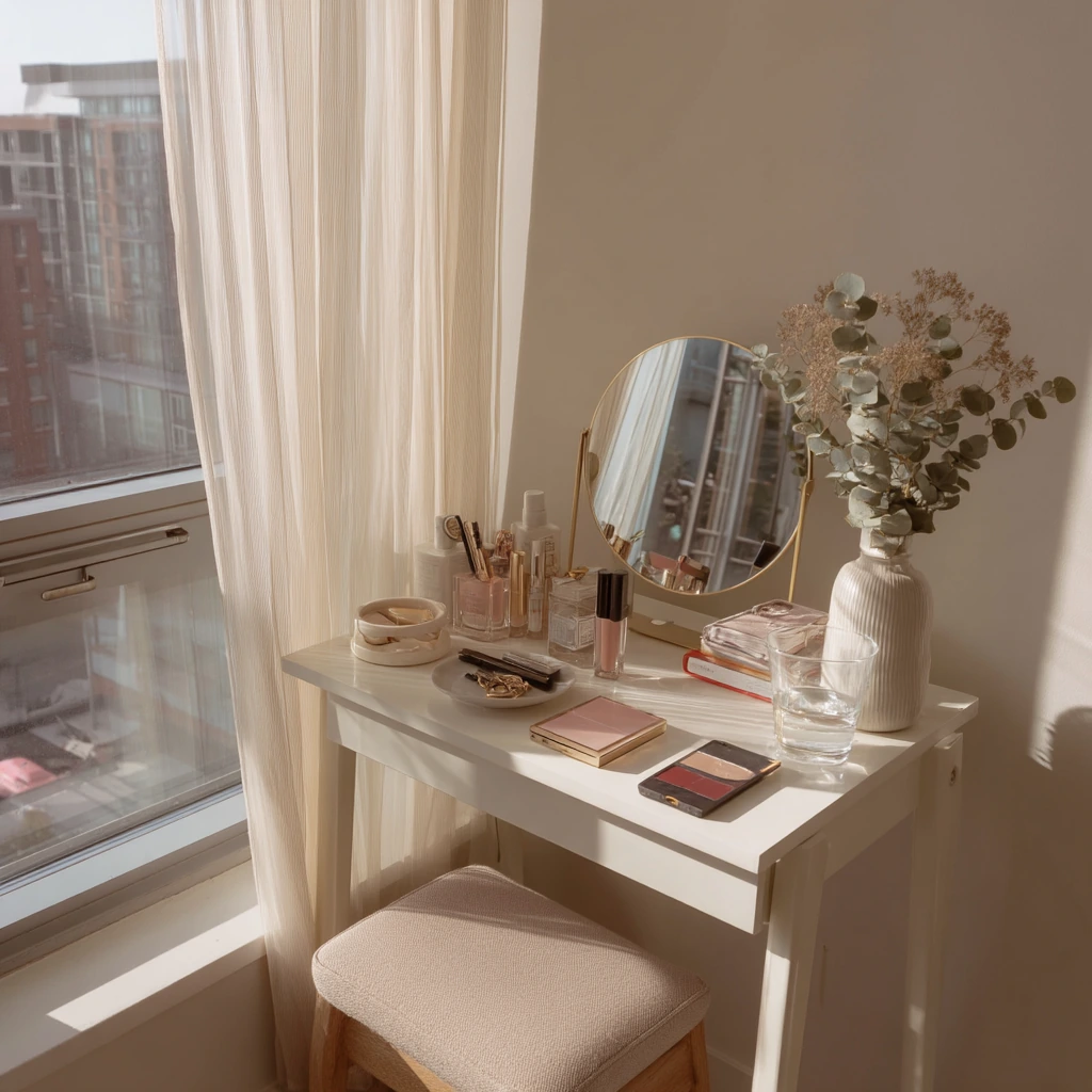 Sunny Apartment Vanity by the Window