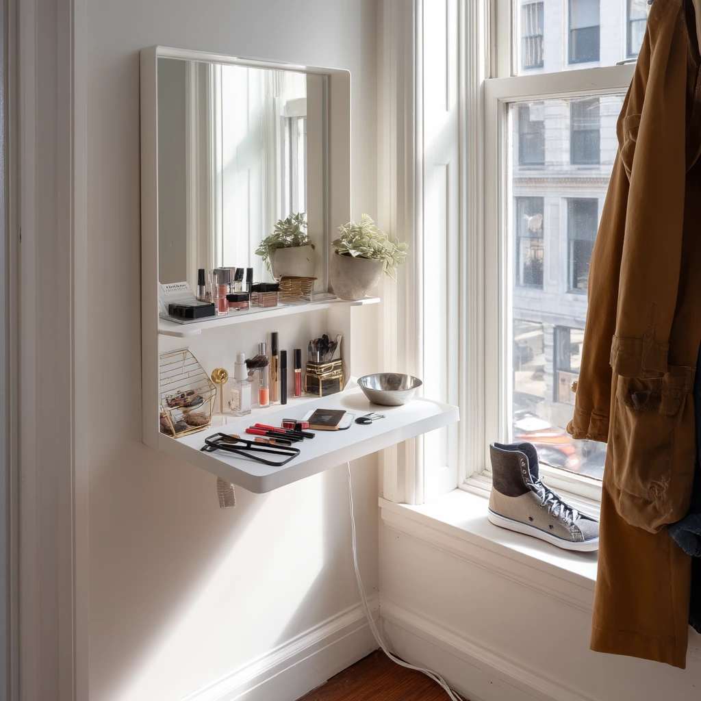 Compact Vanity in a Narrow Hall Niche
