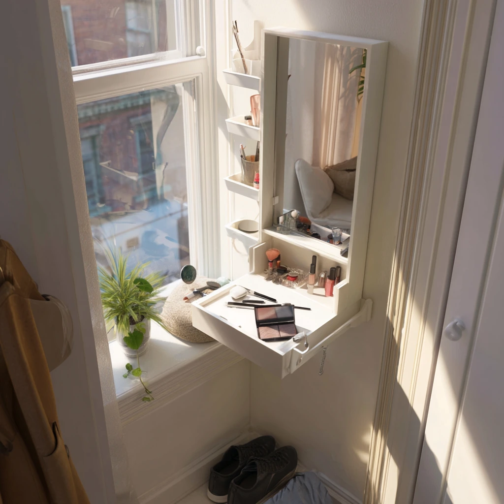Compact Vanity in a Narrow Hall Niche