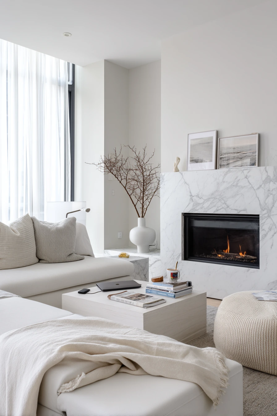 5. Minimalist Condo with Sculptural Marble