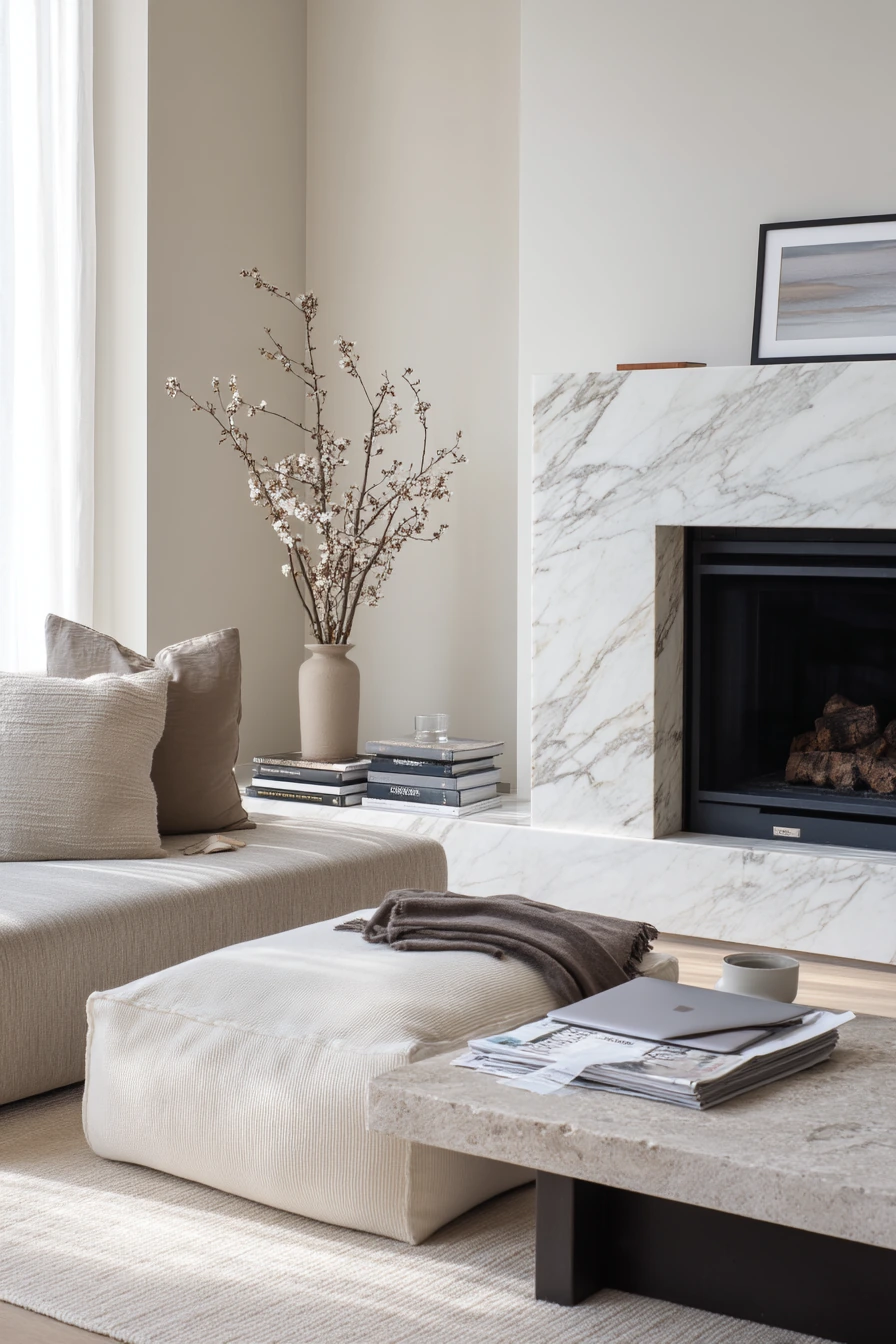 5. Minimalist Condo with Sculptural Marble