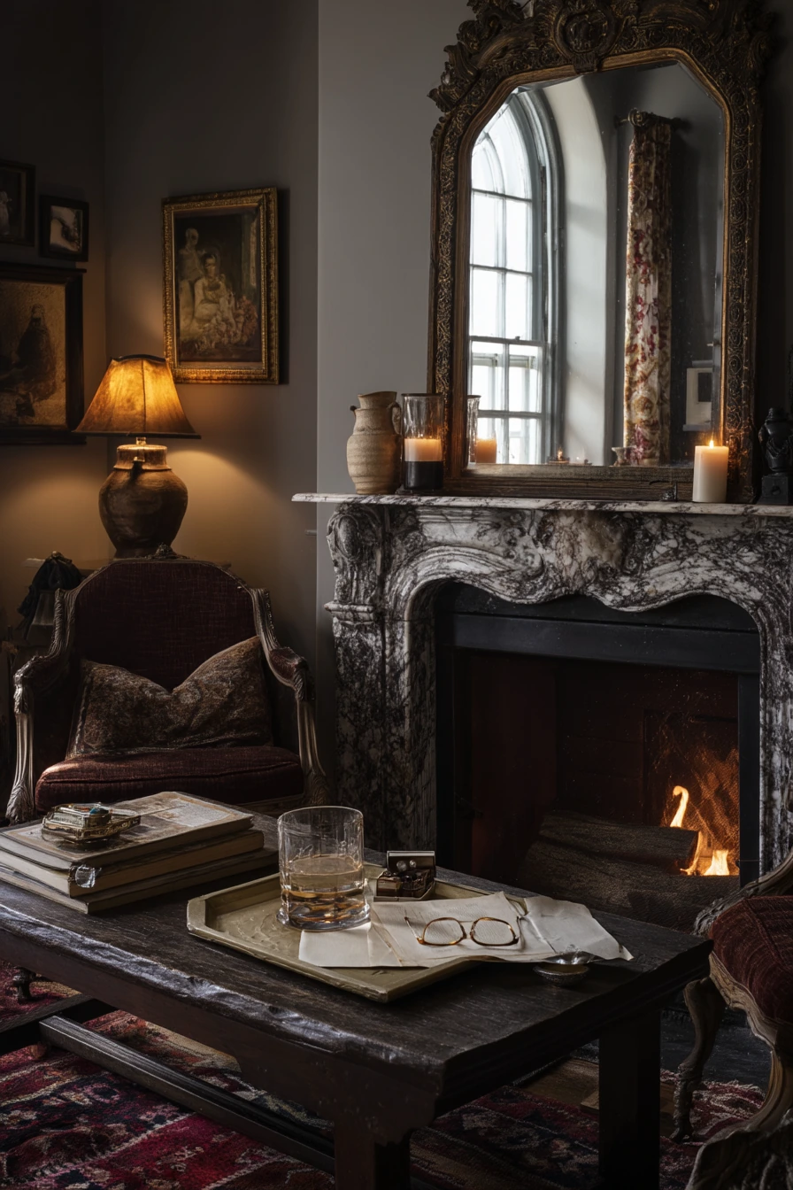6. English-Adjacent Fireplace with Collected Charm