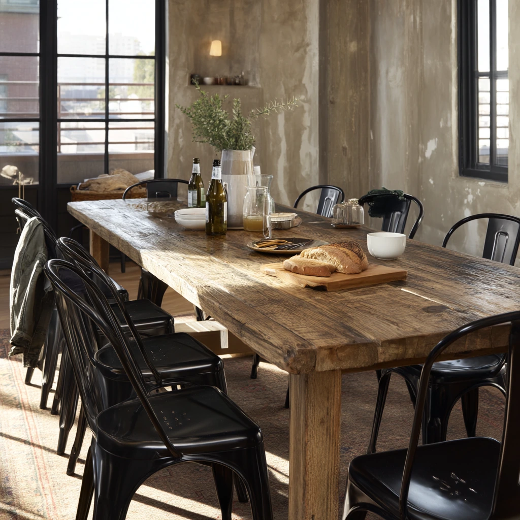 5. Industrial Dining Room with Warmth