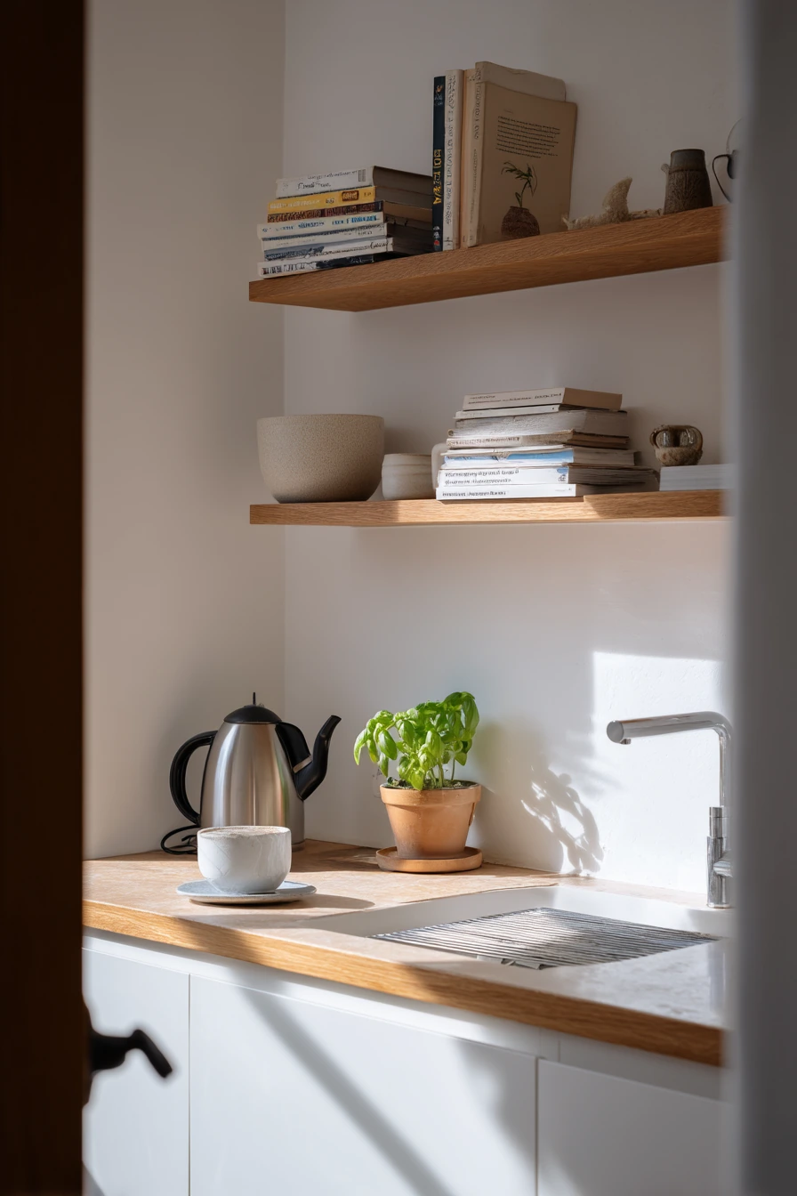 Morning Coffee in a Tiny City Kitchen