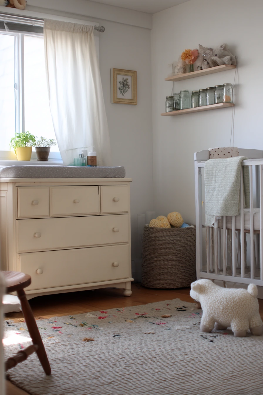 Budget Nursery with Window Herbs