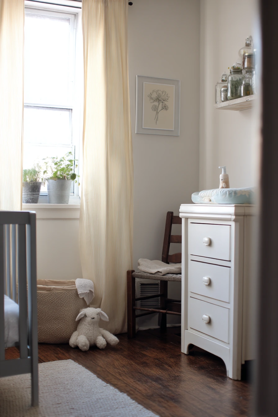 Budget Nursery with Window Herbs