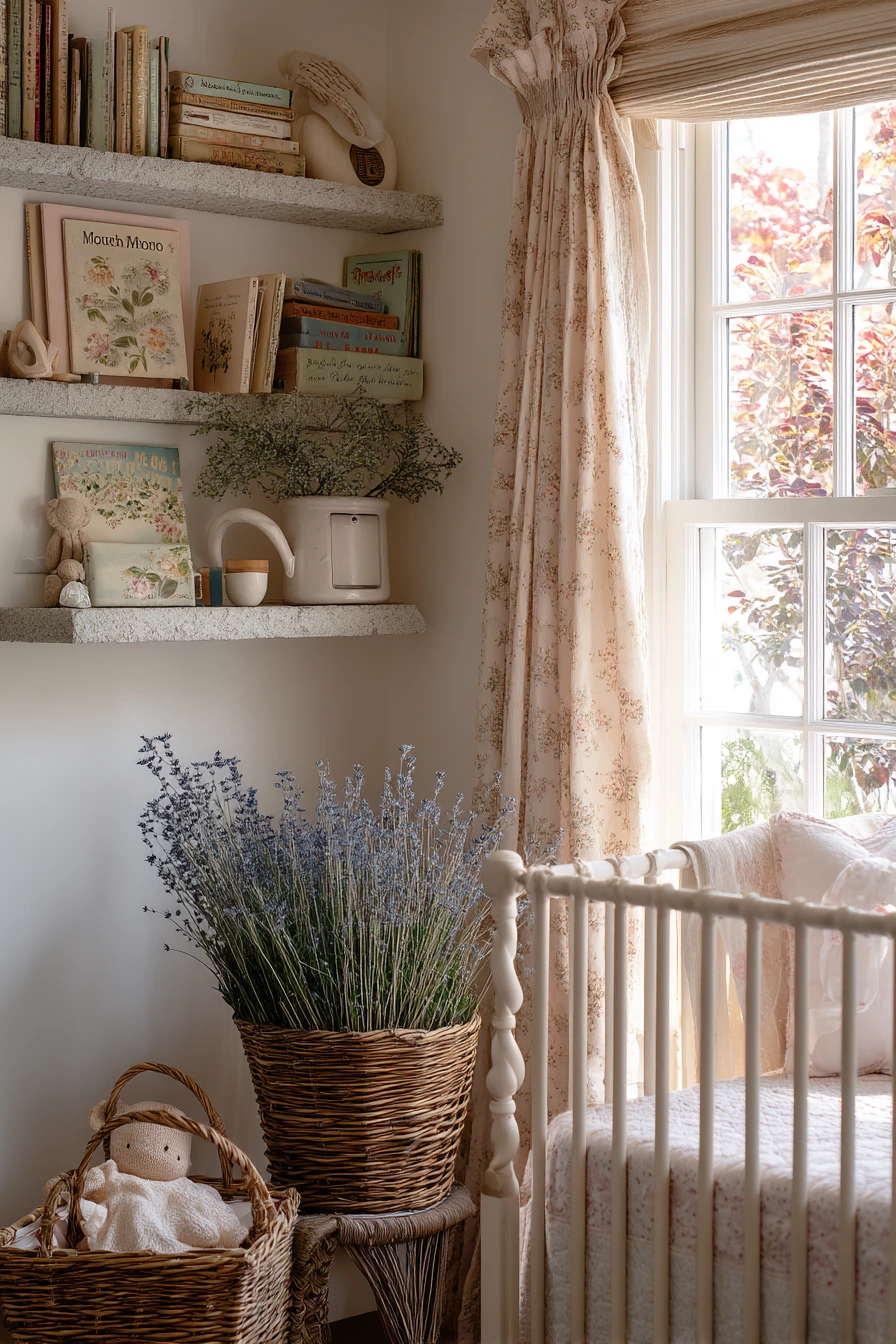 French Country Nursery With Florals