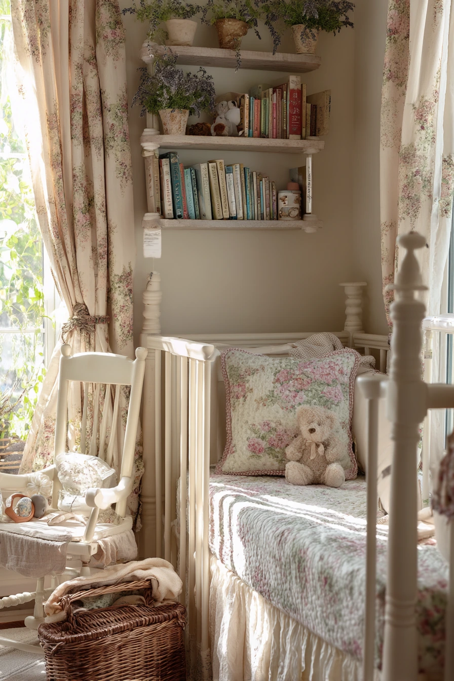 French Country Nursery With Florals