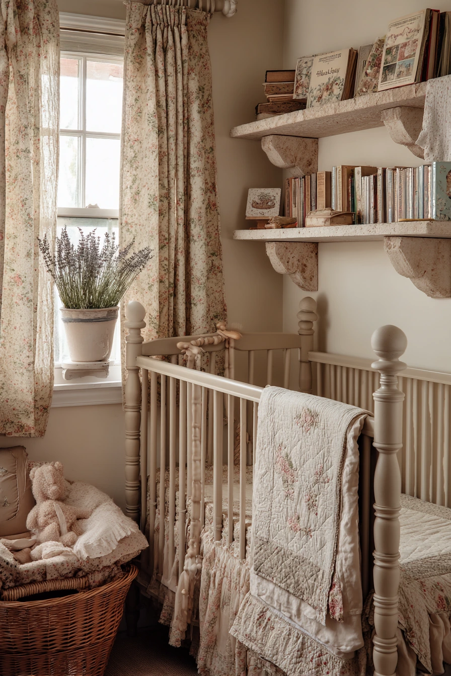 French Country Nursery With Florals