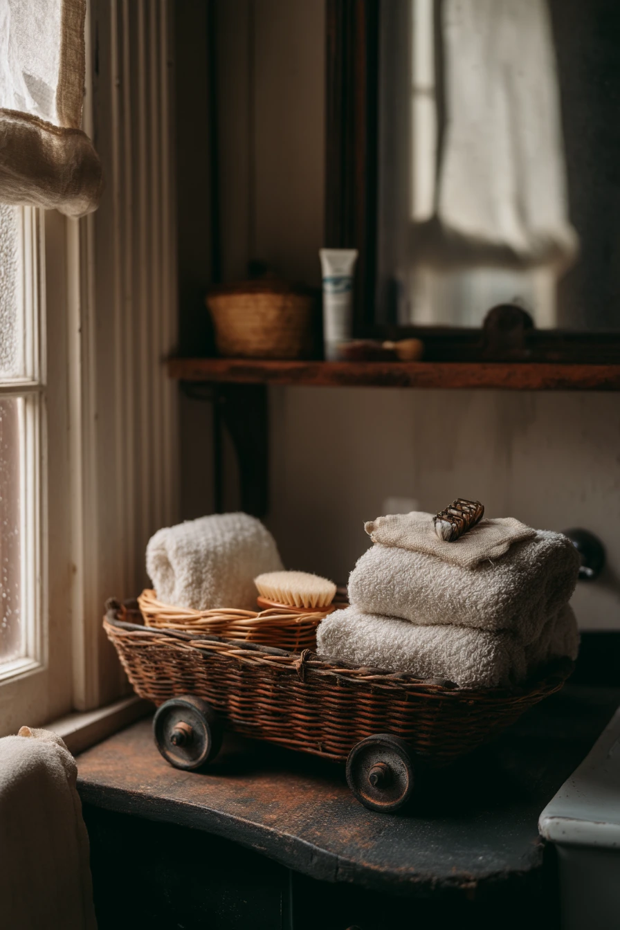 Bathroom Linen Storage in a Narrow Cottage Hall