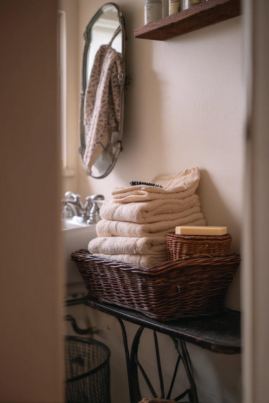 Bathroom Linen Storage in a Narrow Cottage Hall
