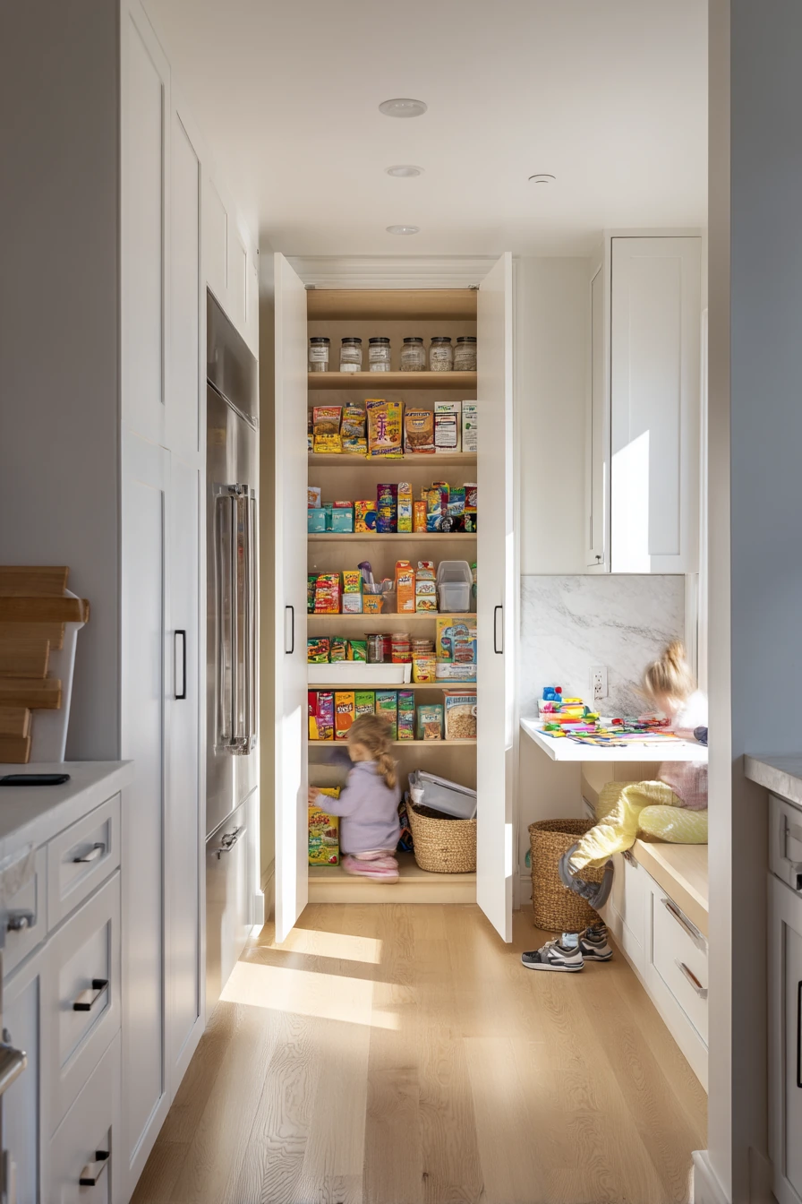 Family One-Wall Kitchen with Smart Storage