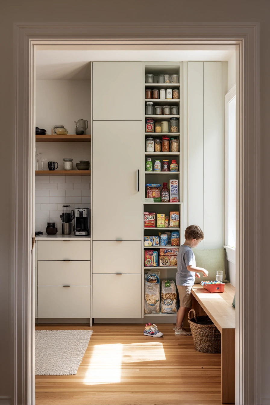 Family One-Wall Kitchen with Smart Storage