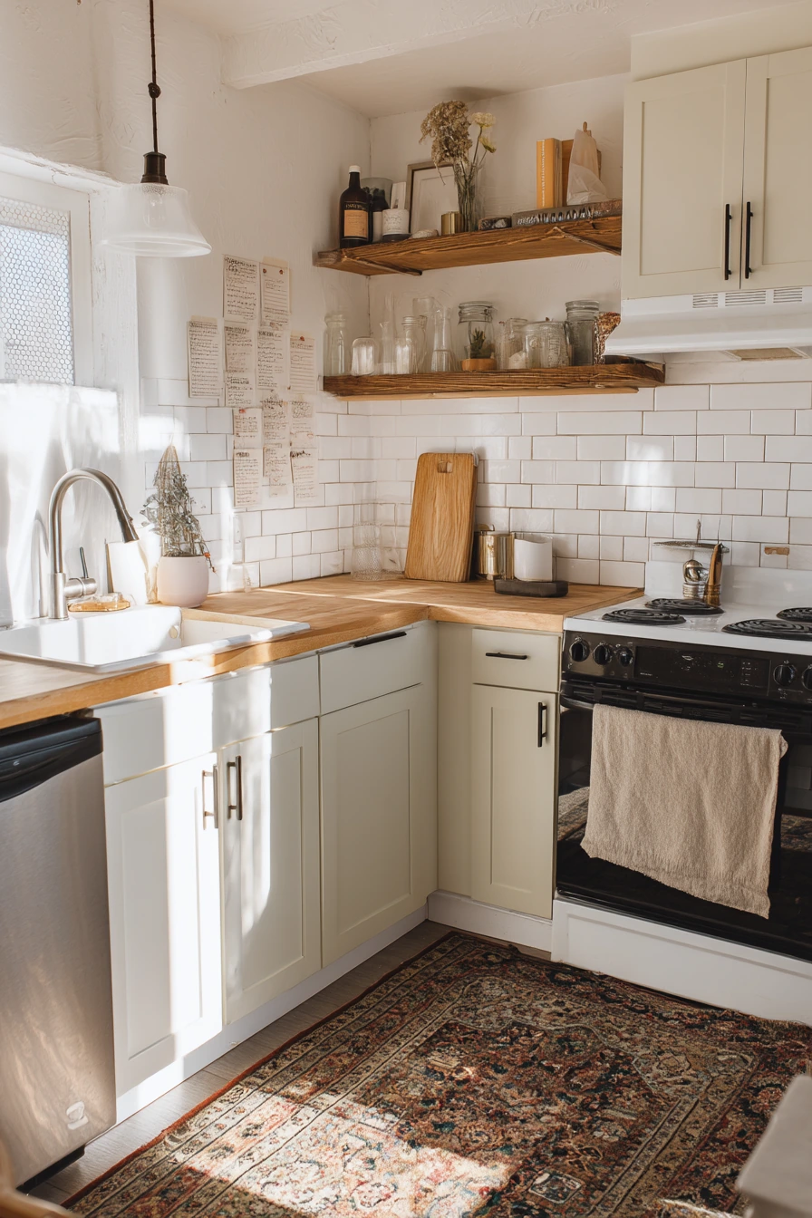 Budget One-Wall Kitchen with Warm DIY Upgrades