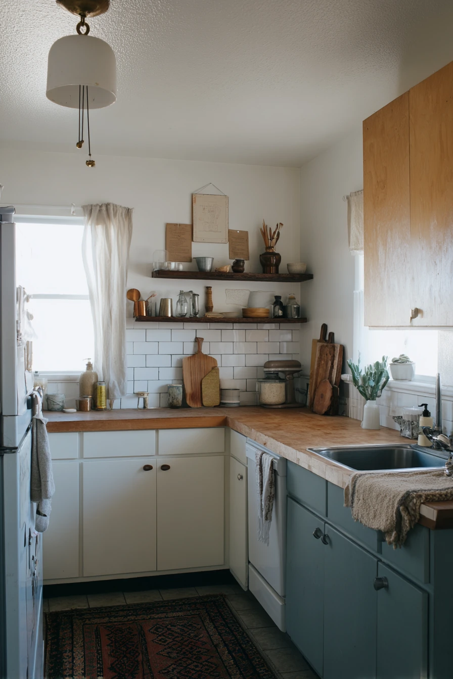 Budget One-Wall Kitchen with Warm DIY Upgrades