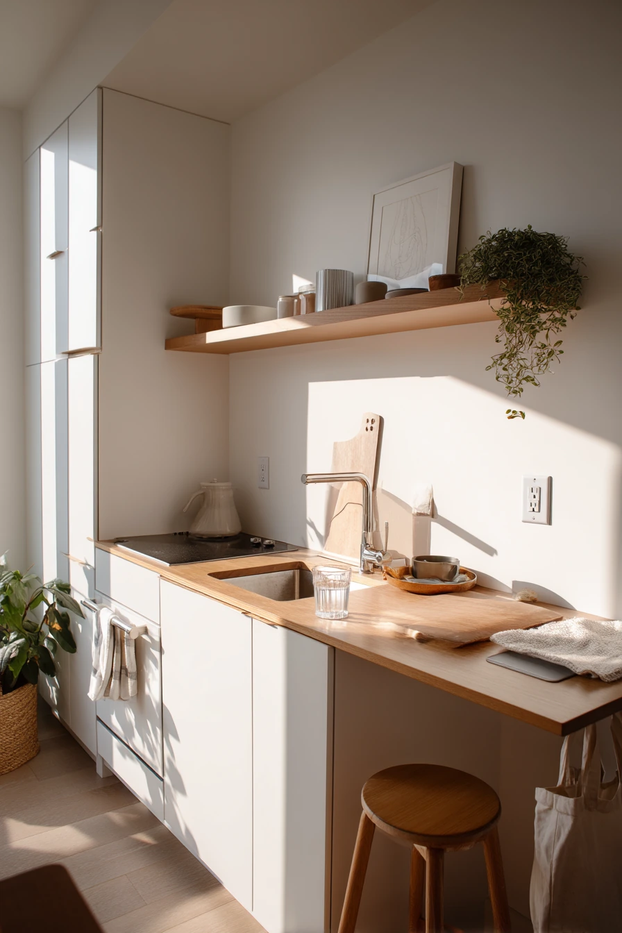 Small-Space One-Wall Kitchen for a Studio Apartment