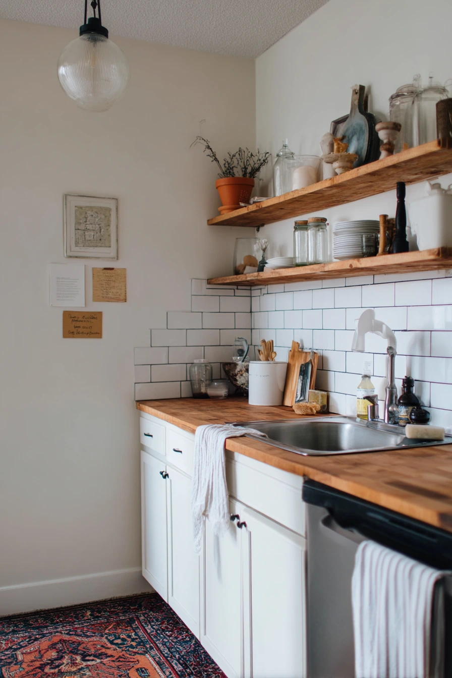 Budget One-Wall Kitchen with Warm DIY Upgrades