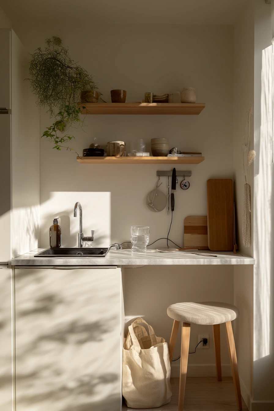 Small-Space One-Wall Kitchen for a Studio Apartment