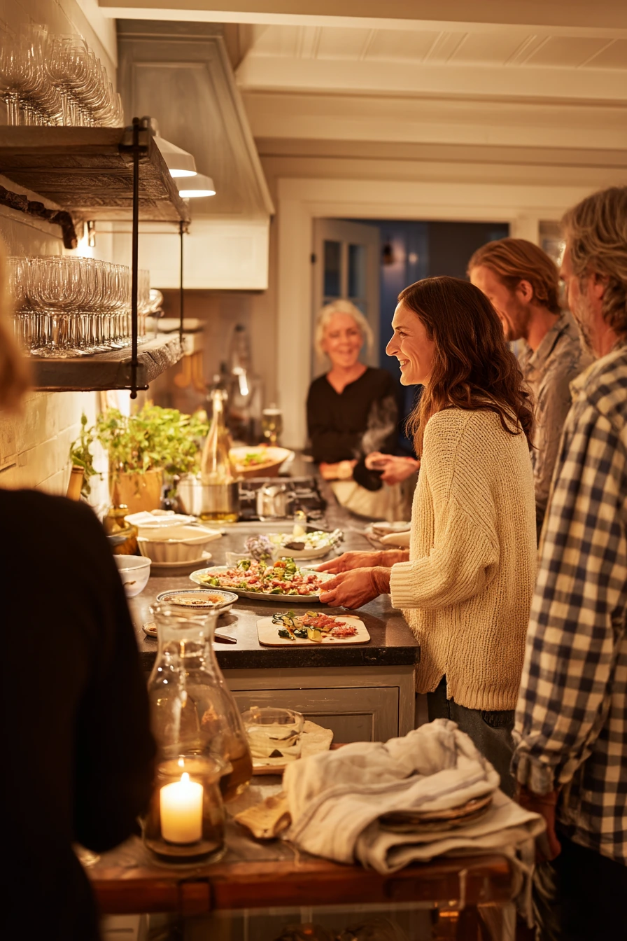 Functional One-Wall Kitchen with Entertaining Momentum