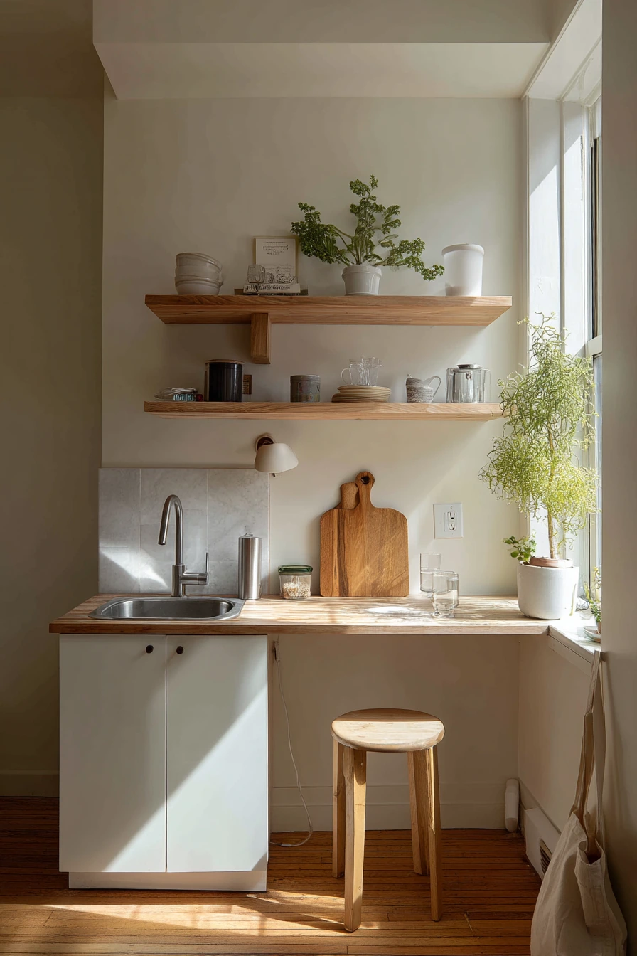 Small-Space One-Wall Kitchen for a Studio Apartment