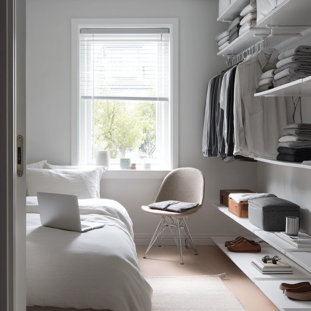 Minimal Open Wardrobe for a Capsule Closet