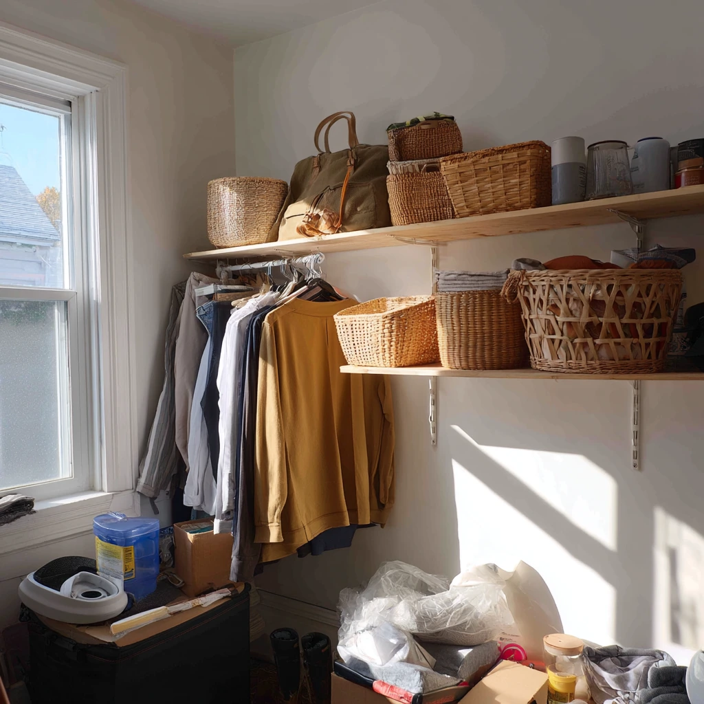 Budget DIY Open Closet in a Rental