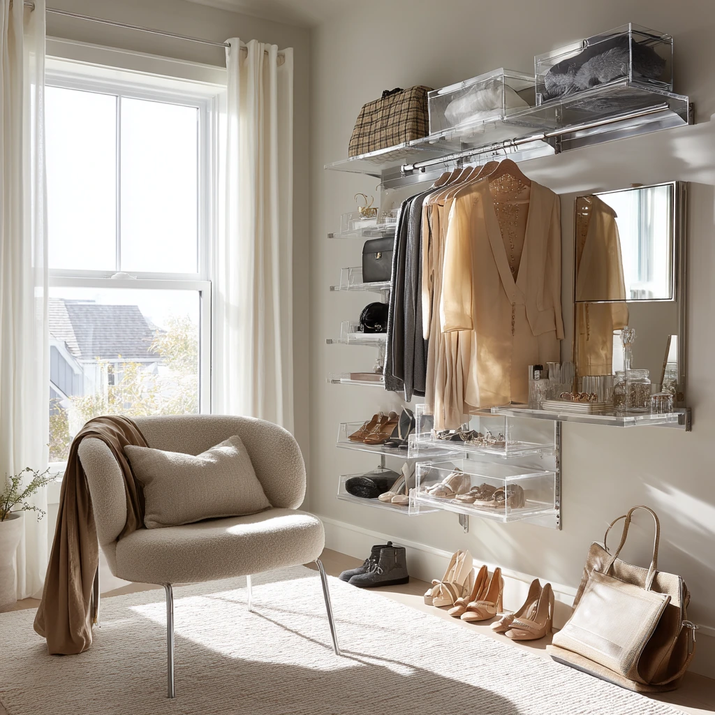 Fashion Lover's Open Closet with Everyday Display