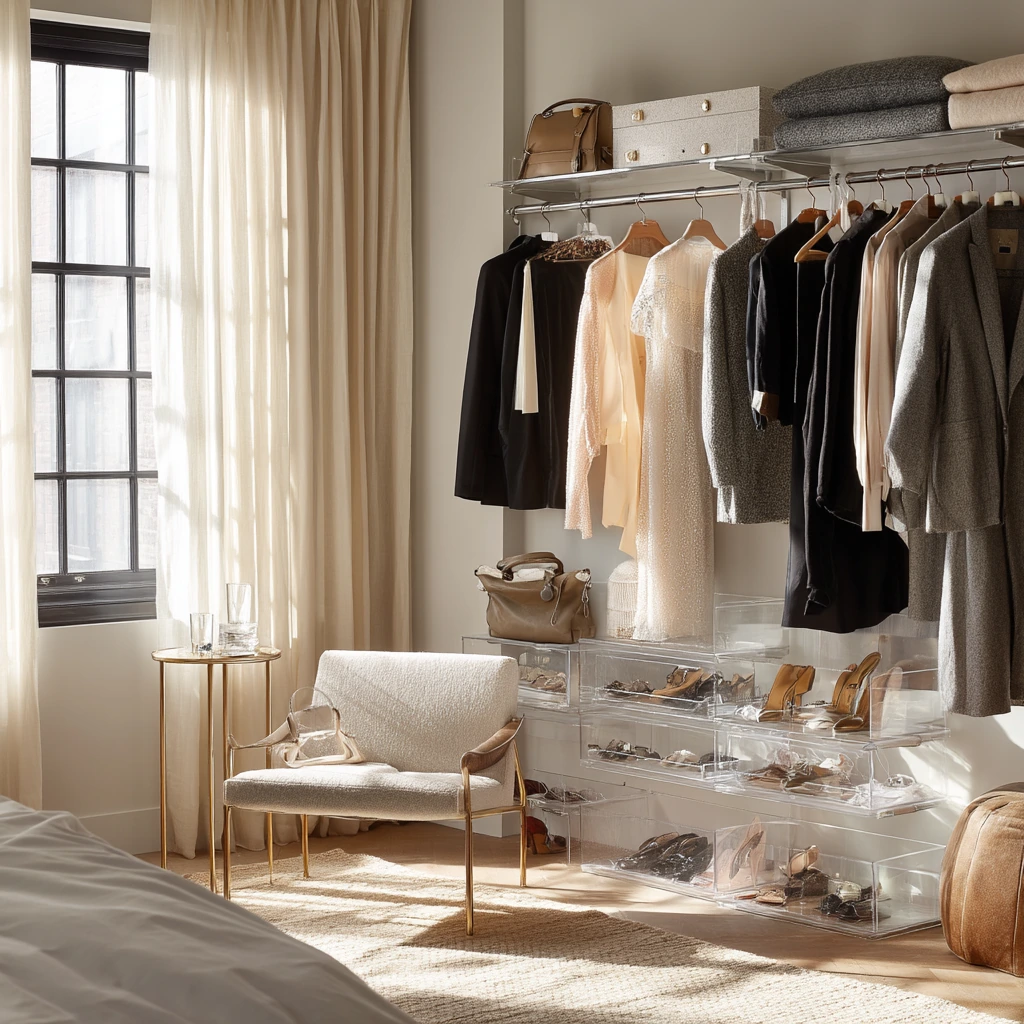 Fashion Lover's Open Closet with Everyday Display