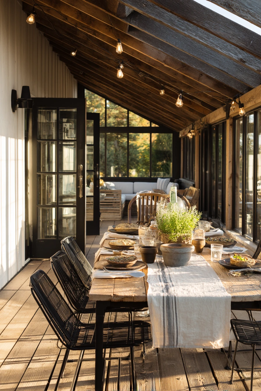 5. Modern Farmhouse Entertaining Porch