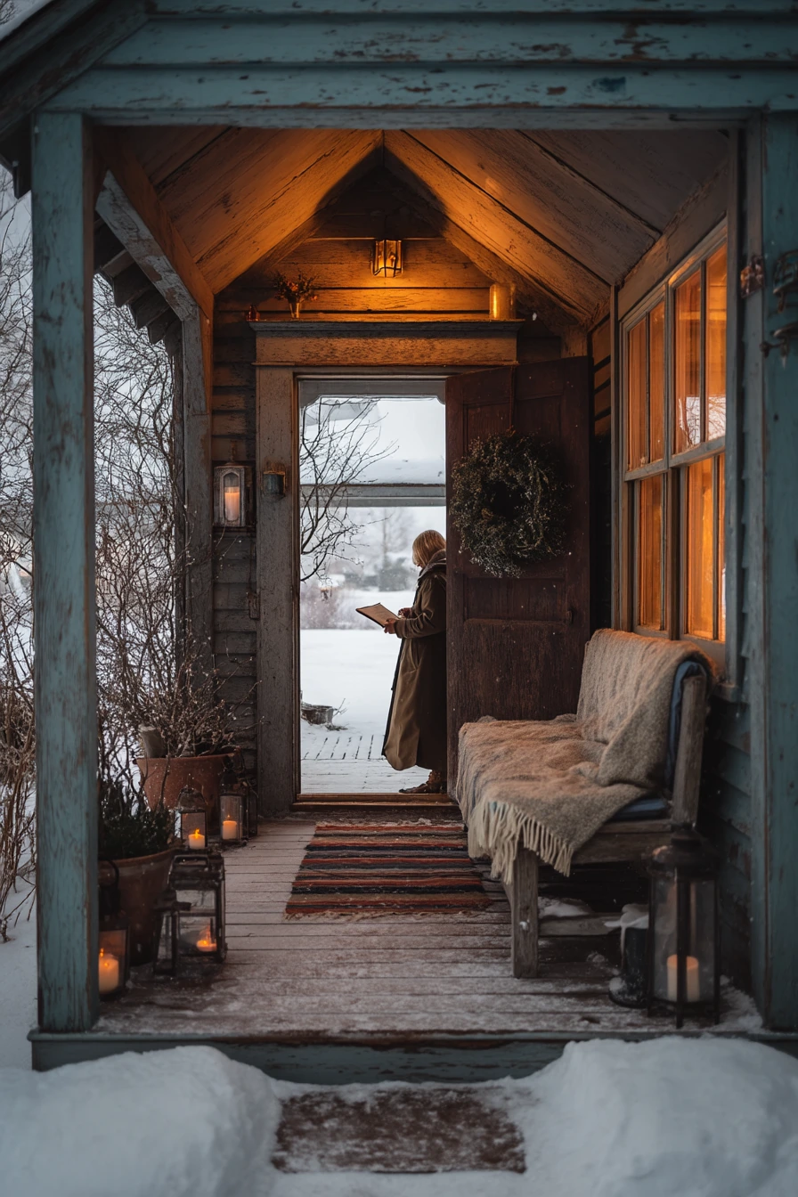 10. Cozy Winter Porch Moment