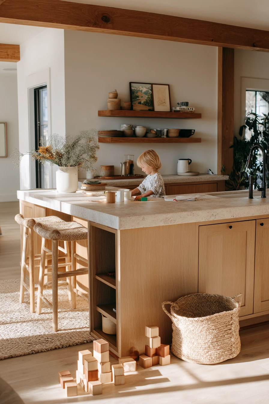 Sunlit Family Open Kitchen