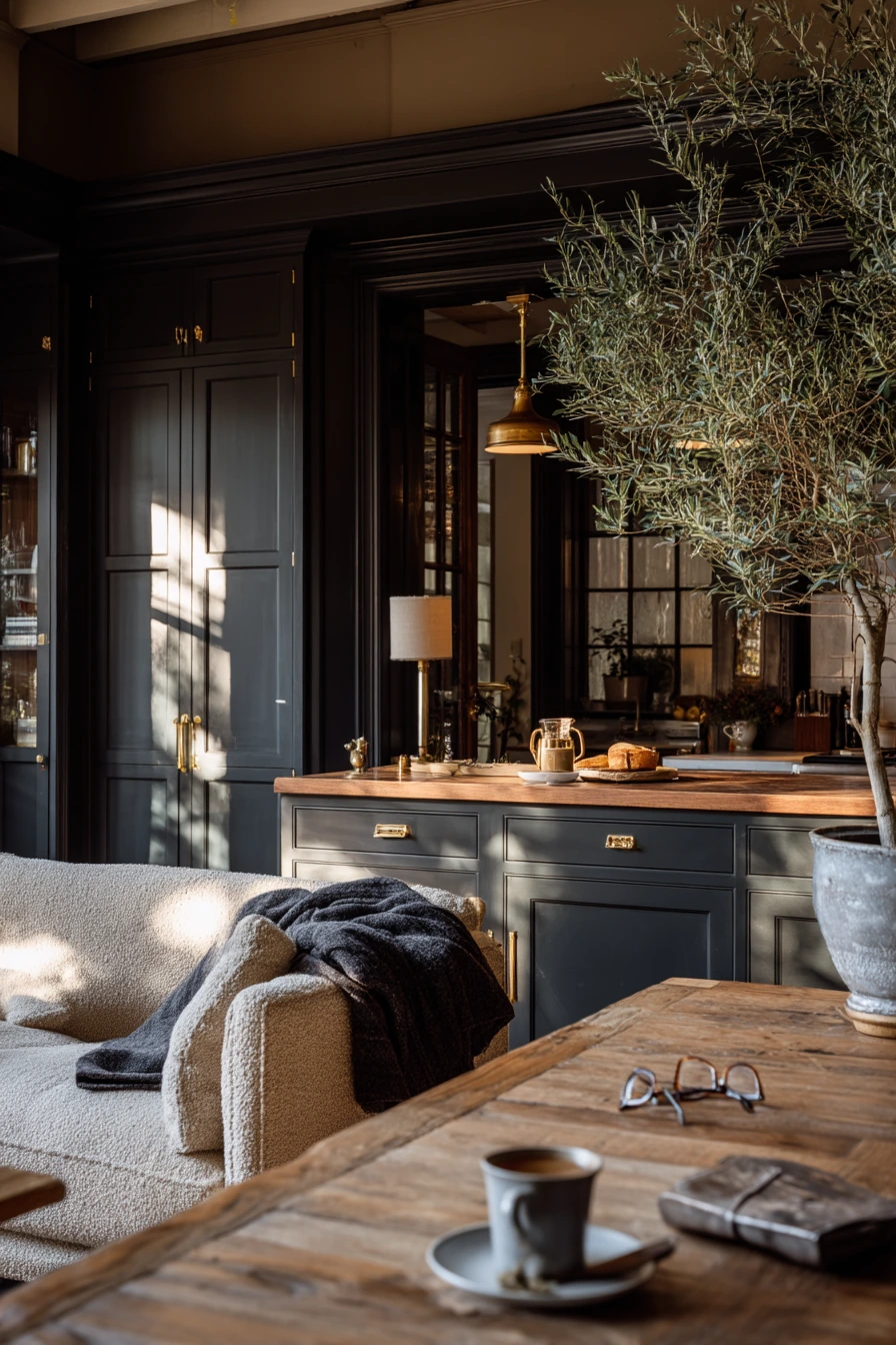 Dark Kitchen, Warm Living Edge