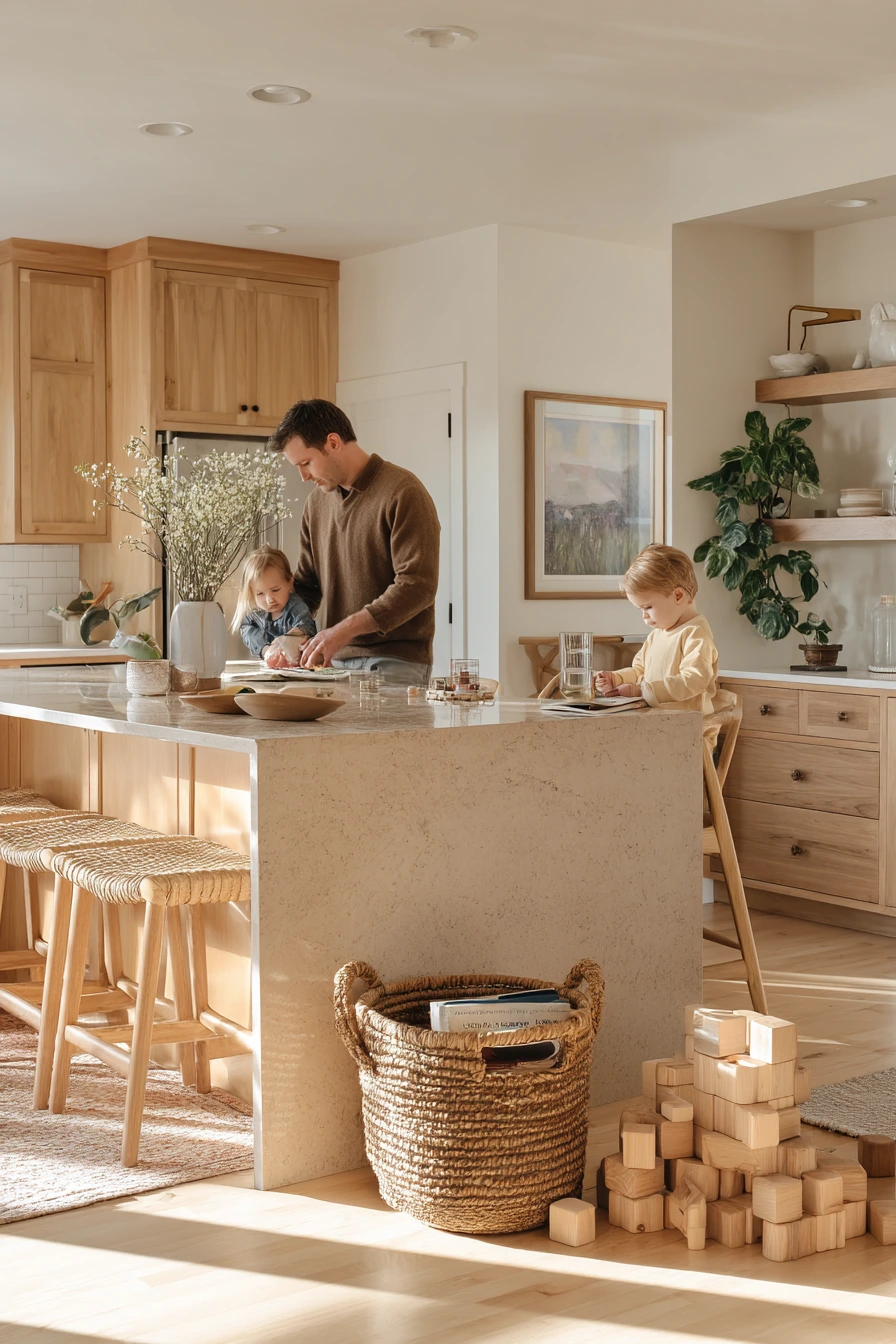 Sunlit Family Open Kitchen