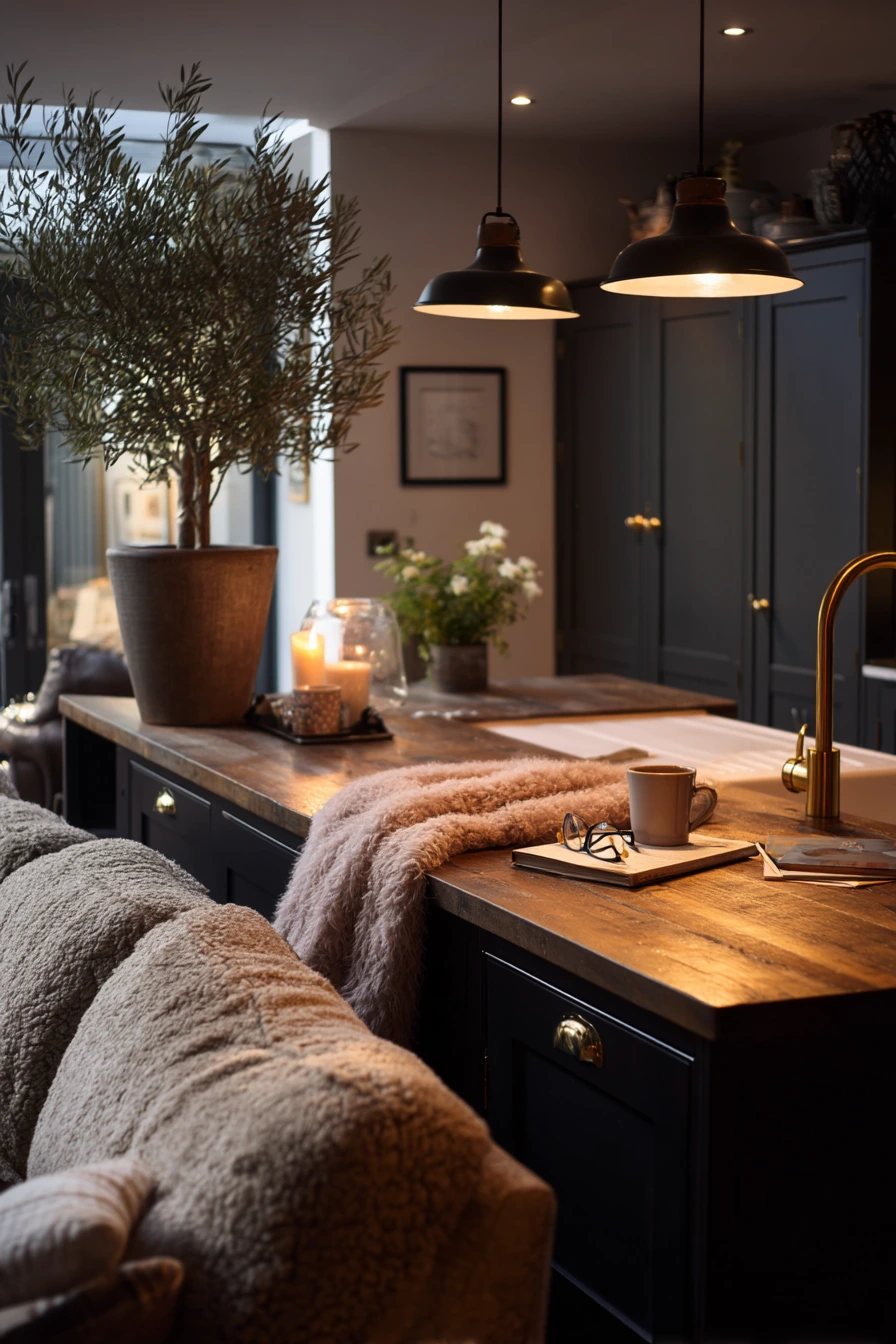 Dark Kitchen, Warm Living Edge