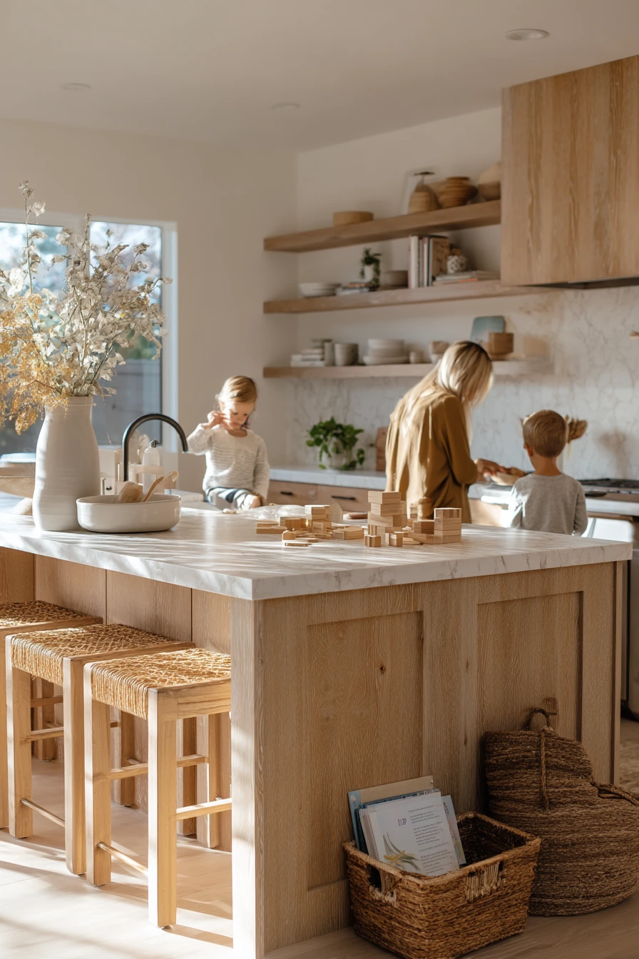 Sunlit Family Open Kitchen