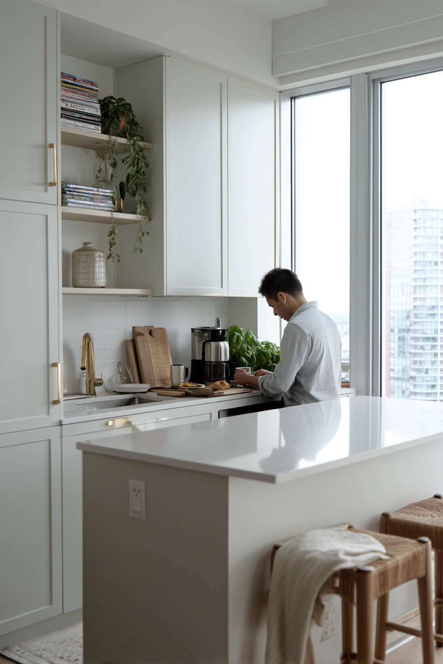 Small Condo Kitchen That Opens Up