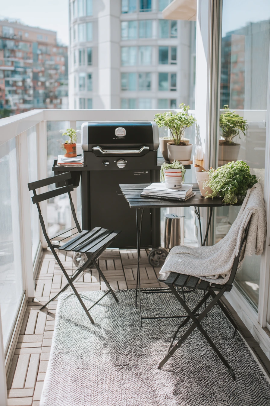 Renter-Friendly Balcony Grill Nook