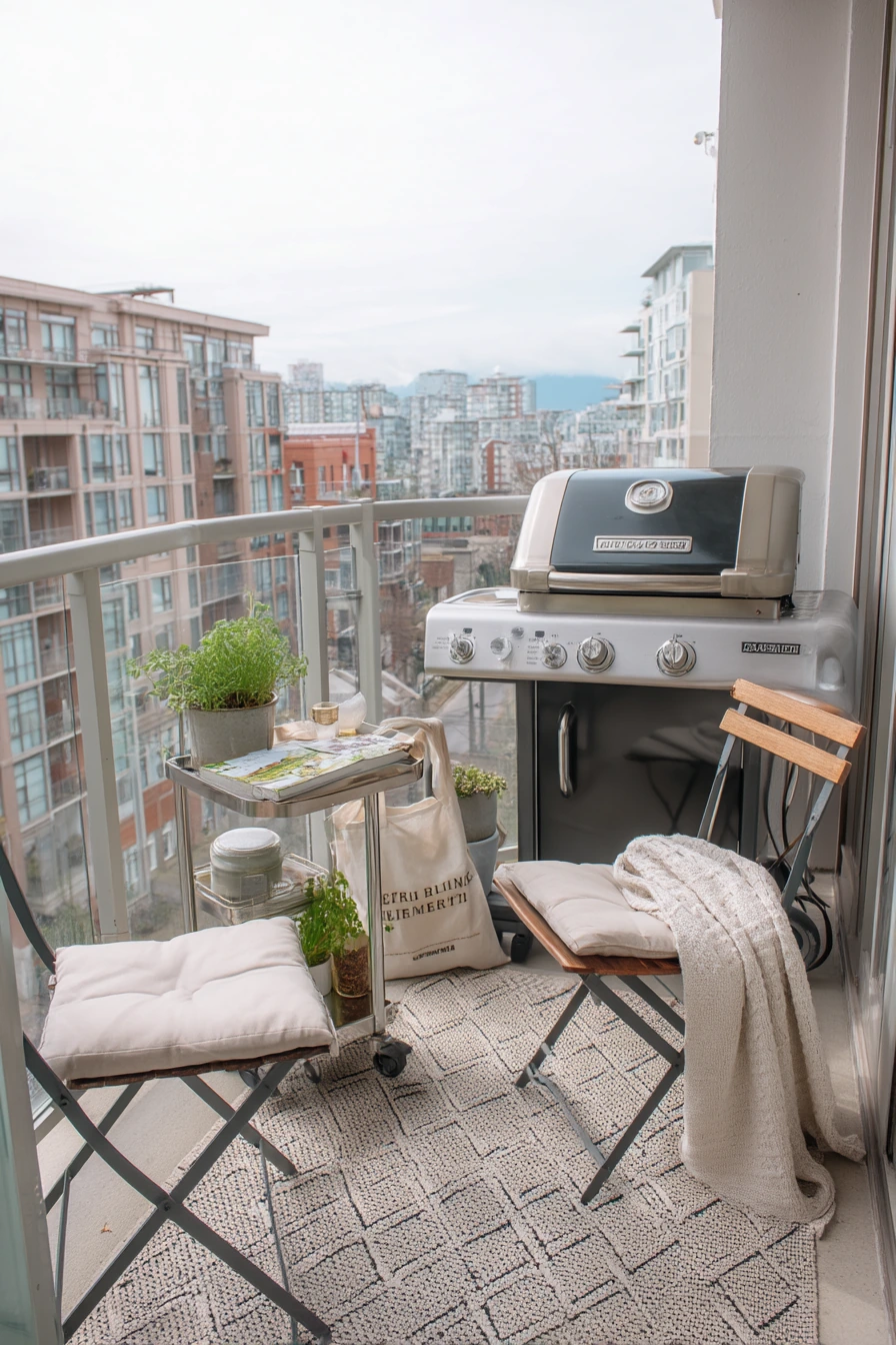 Renter-Friendly Balcony Grill Nook
