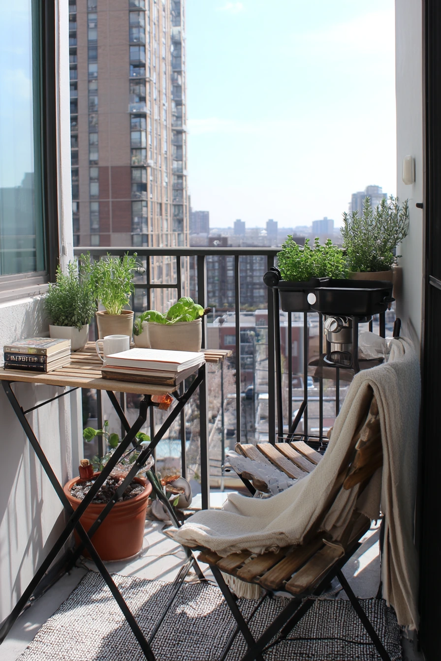 Renter-Friendly Balcony Grill Nook