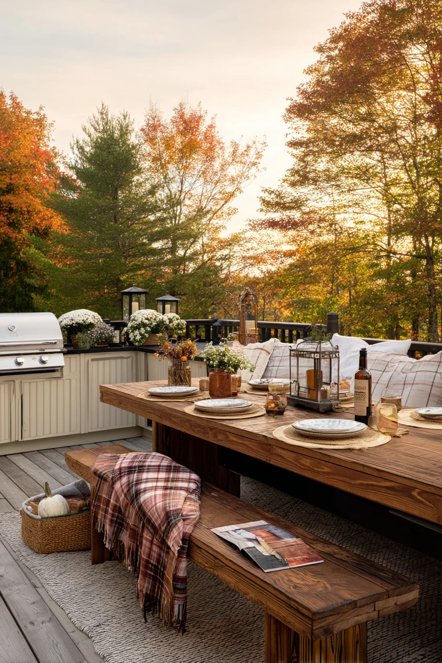Entertaining Deck Kitchen with Fall Layers