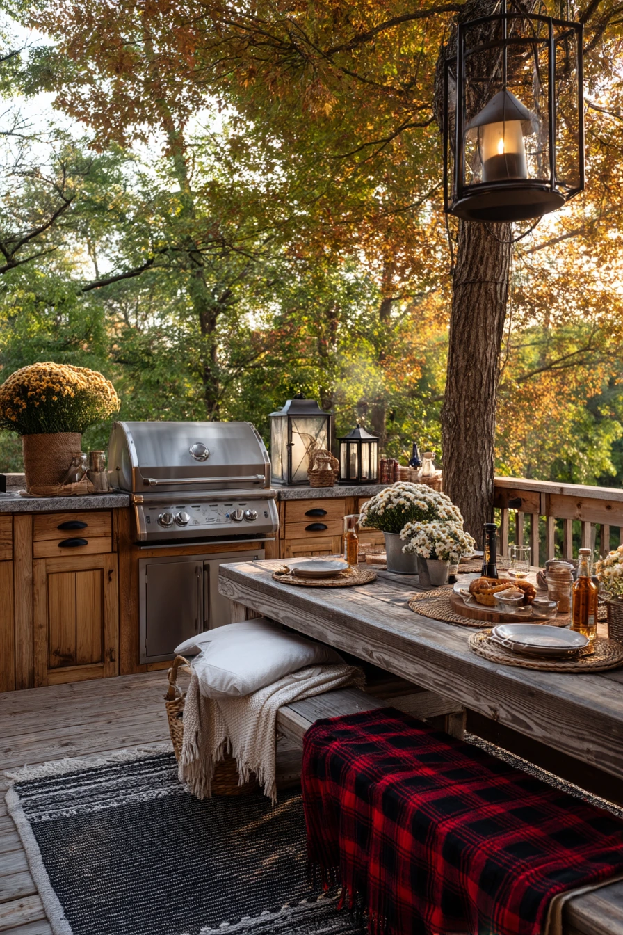 Entertaining Deck Kitchen with Fall Layers