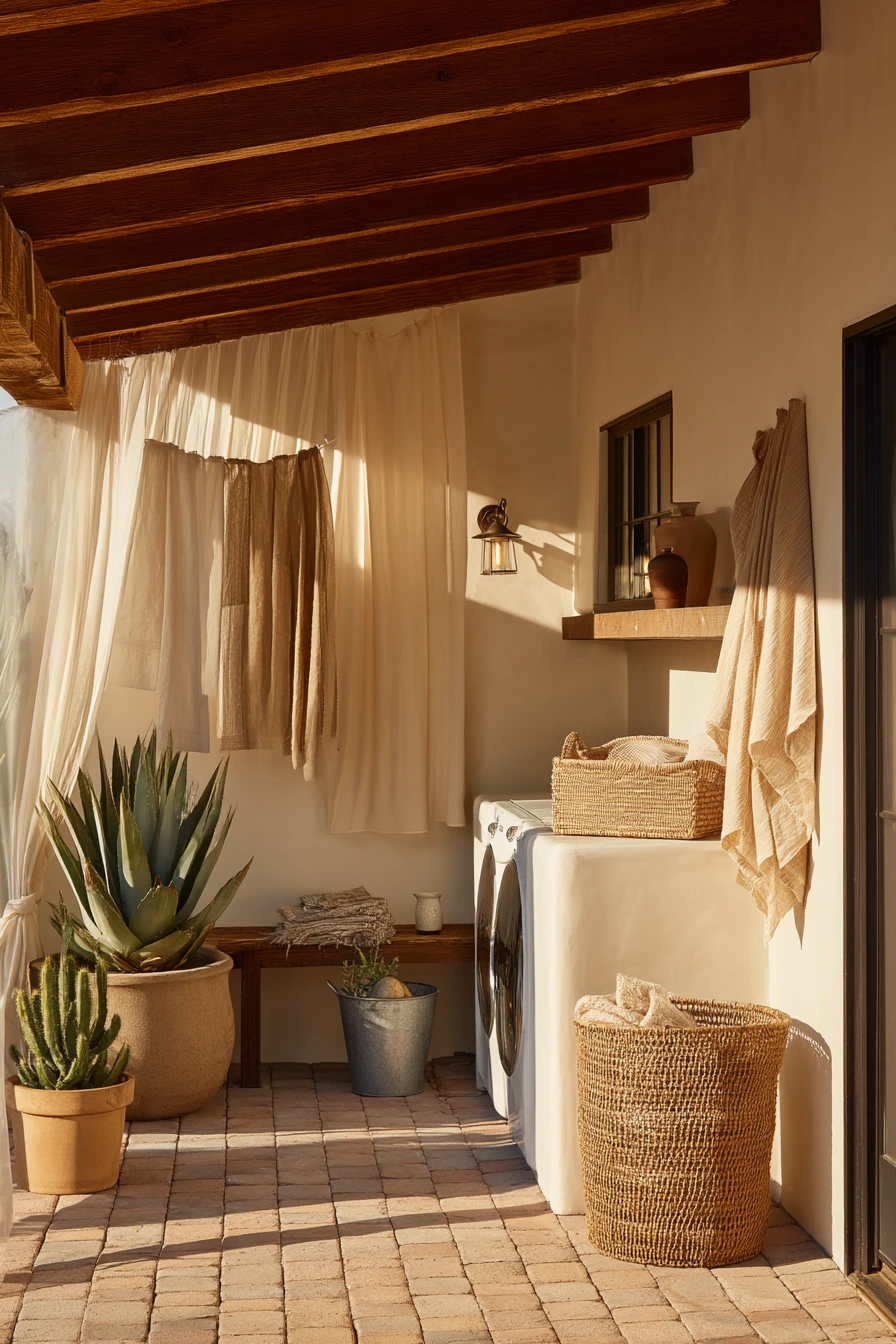 Desert Patio Laundry Setup